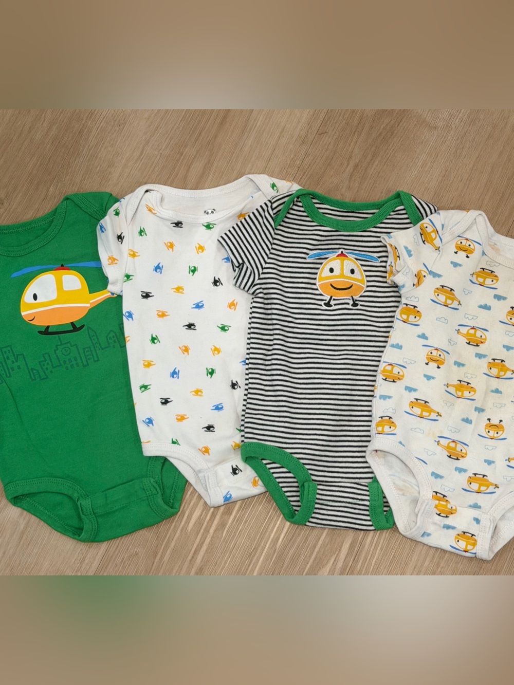 Rococo Baby Onesies Lot of 4 Helicopter Themed - Size 6M